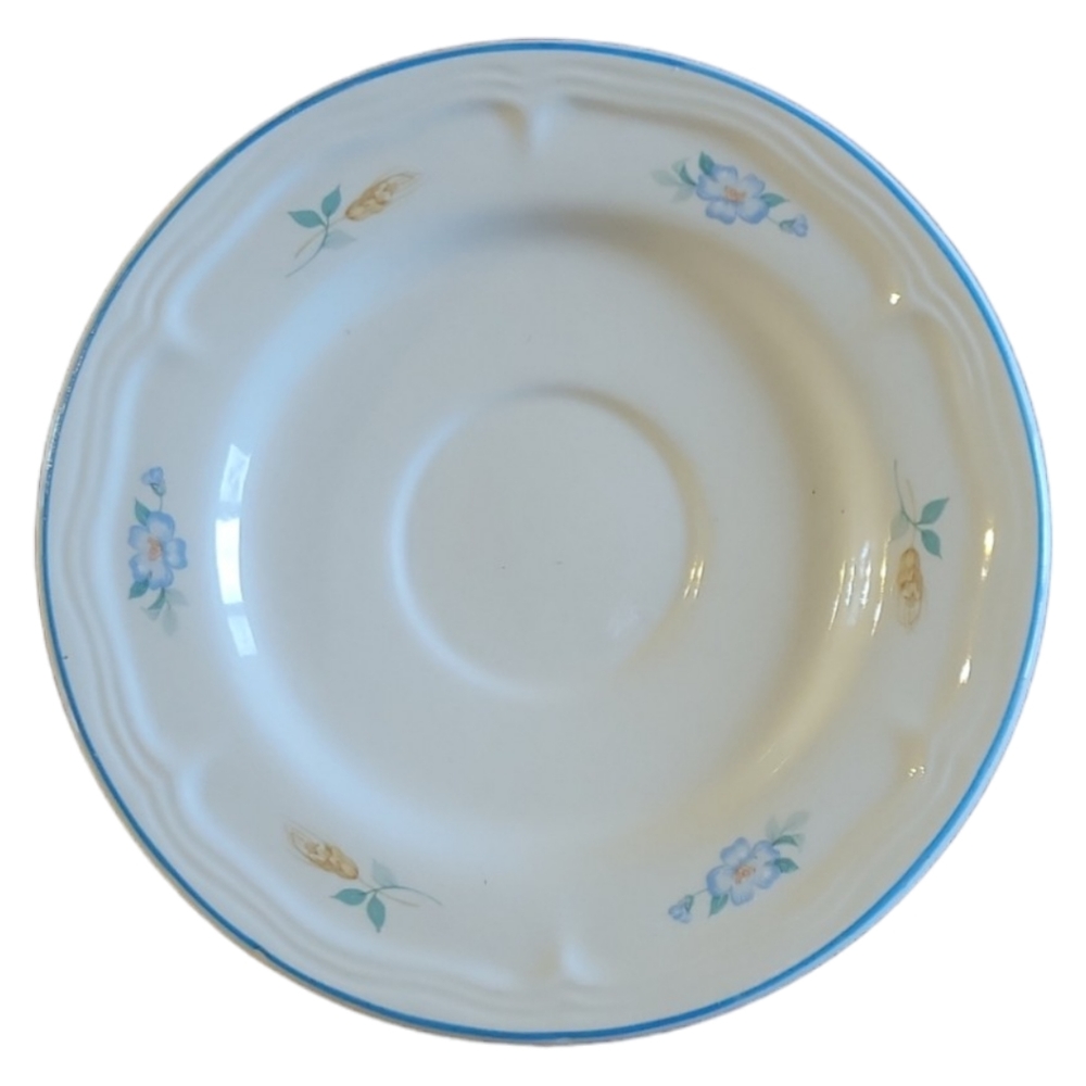 Vtg Tienshan Stoneware Floral Flower Saucer Oven To Table